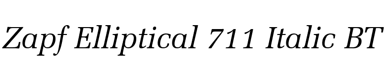 Zapf Elliptical 711 Italic BT font preview