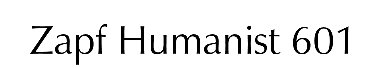 Zapf Humanist 601 font preview