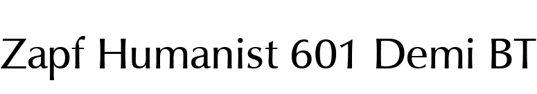 Zapf Humanist 601 Demi BT font preview