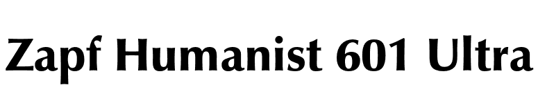 Zapf Humanist 601 Ultra font preview