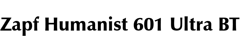 Zapf Humanist 601 Ultra BT font preview