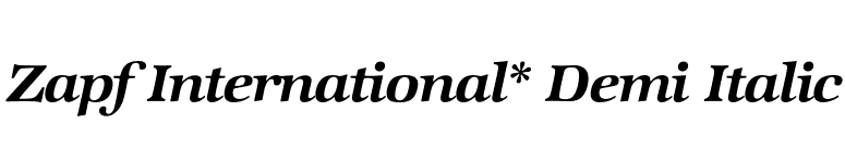 Zapf International* Demi Italic font preview