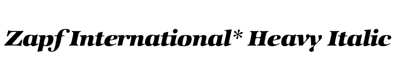 Zapf International* Heavy Italic font preview