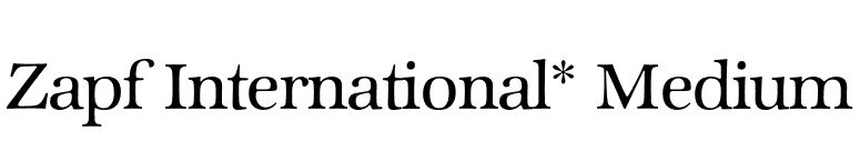 Zapf International* Medium font preview
