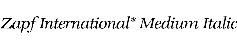 Zapf International* Medium Italic font preview