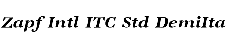 Zapf Intl ITC Std DemiIta font preview