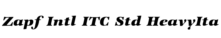 Zapf Intl ITC Std HeavyIta font preview