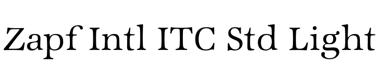 Zapf Intl ITC Std Light font preview
