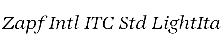 Zapf Intl ITC Std LightIta font preview