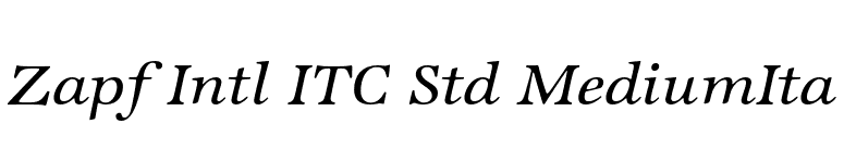 Zapf Intl ITC Std MediumIta font preview