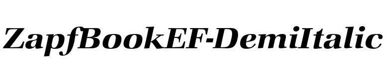 ZapfBookEF-DemiItalic font preview