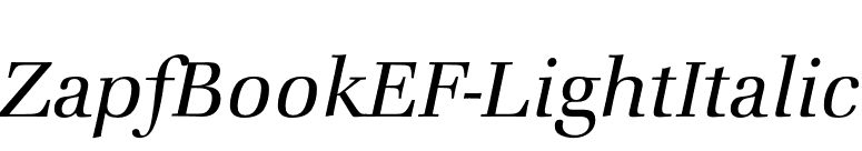 ZapfBookEF-LightItalic font preview