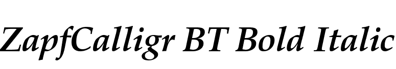 ZapfCalligr BT Bold Italic font preview