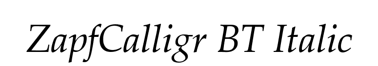 ZapfCalligr BT Italic font preview