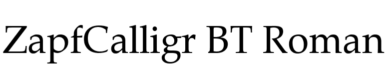 ZapfCalligr BT Roman font preview