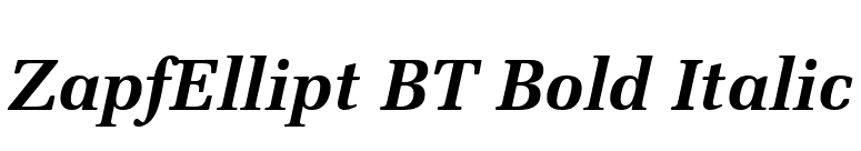 ZapfEllipt BT Bold Italic font preview