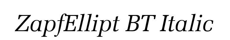 ZapfEllipt BT Italic font preview