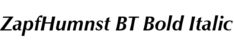 ZapfHumnst BT Bold Italic font preview