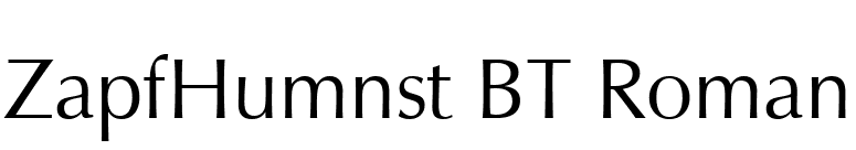 ZapfHumnst BT Roman font preview