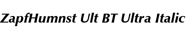 ZapfHumnst Ult BT Ultra Italic font preview