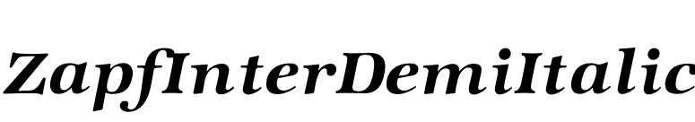 ZapfInterDemiItalic font preview