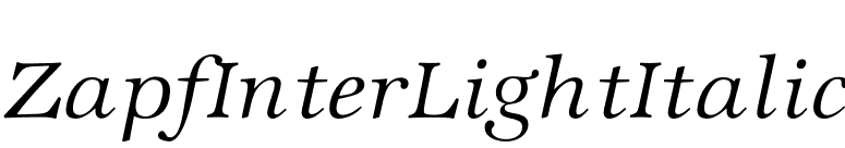 ZapfInterLightItalic font preview