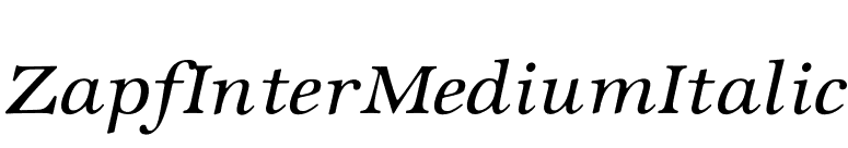 ZapfInterMediumItalic font preview