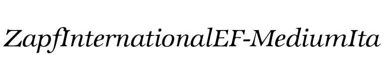 ZapfInternationalEF-MediumIta font preview