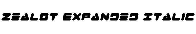 Zealot Expanded Italic font preview