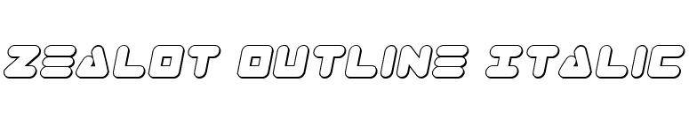 Zealot Outline Italic font preview
