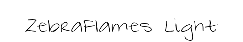 ZebraFlames Light font preview