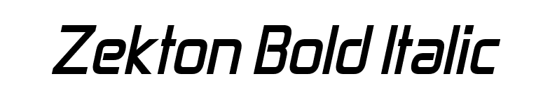 Zekton Bold Italic font preview