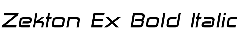Zekton Ex Bold Italic font preview