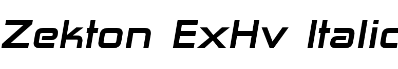 Zekton ExHv Italic font preview