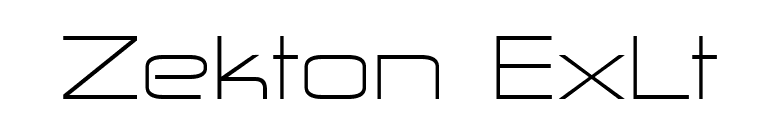 Zekton ExLt font preview