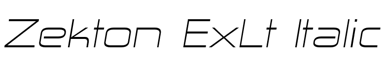 Zekton ExLt Italic font preview