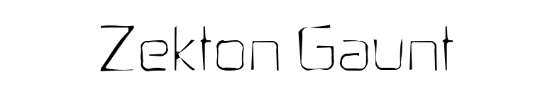 Zekton Gaunt font preview