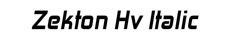 Zekton Hv Italic font preview