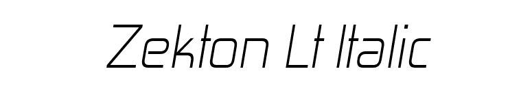 Zekton Lt Italic font preview