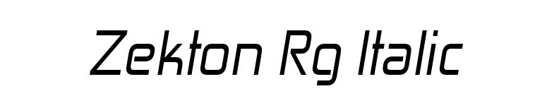 Zekton Rg Italic font preview