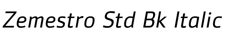 Zemestro Std Bk Italic font preview
