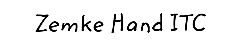 Zemke Hand ITC font preview