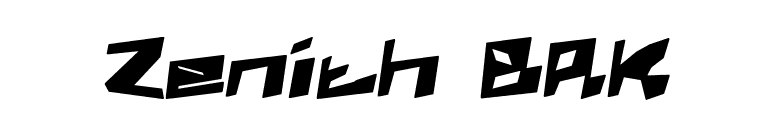 Zenith BRK font preview