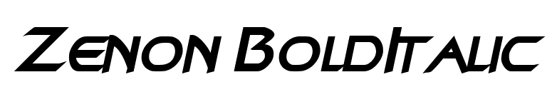 Zenon BoldItalic font preview