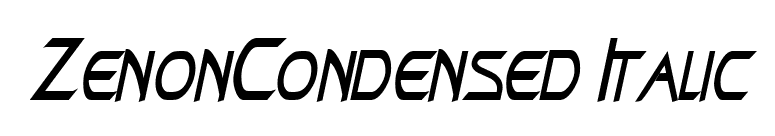 ZenonCondensed Italic font preview