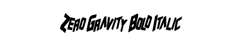 Zero Gravity Bold Italic font preview