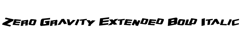 Zero Gravity Extended Bold Italic font preview