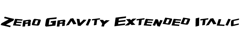 Zero Gravity Extended Italic font preview