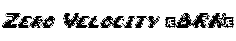 Zero Velocity (BRK) font preview