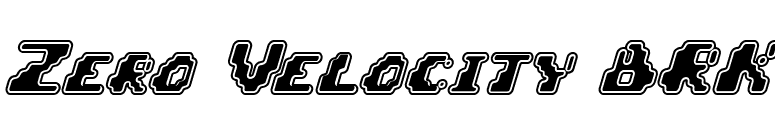 Zero Velocity BRK font preview